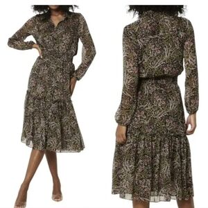 Misa Los Angeles Laysi Dress Foral Long Sleeve Midi Dress